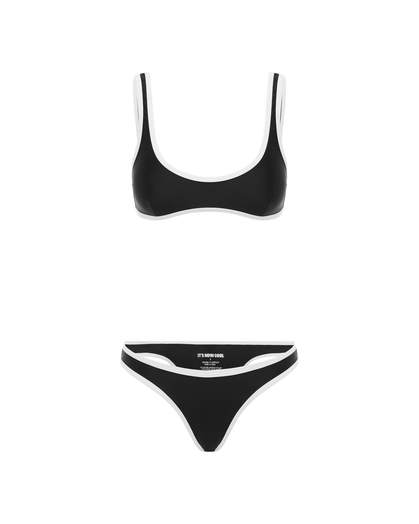 Studio image of the 90s Duo Pant in Black & White Contrast.