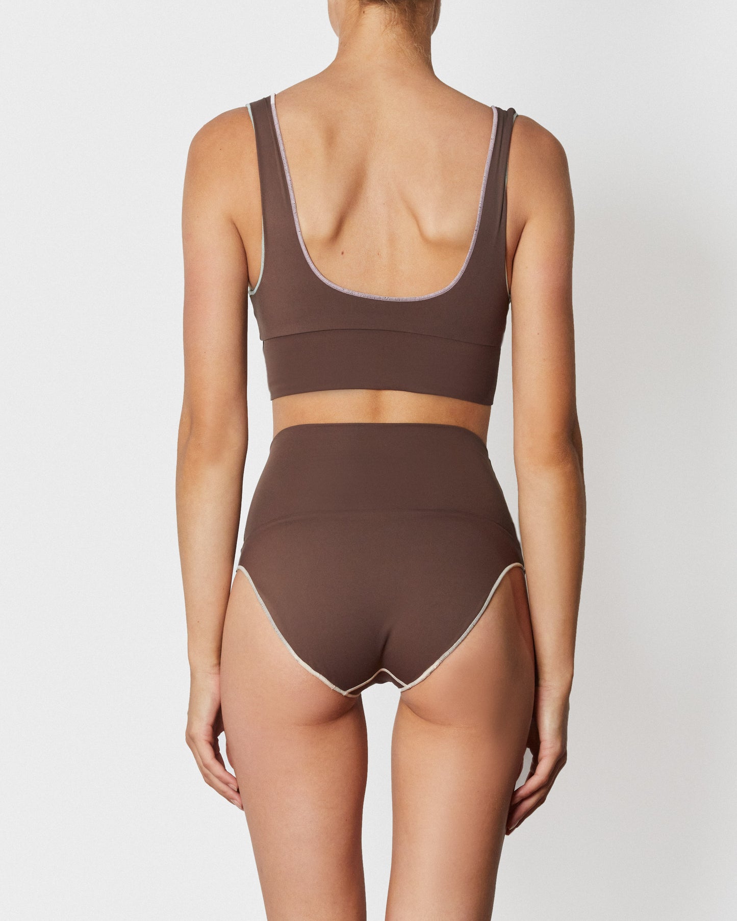 On body back of the Contour Crop Top - Fudgesicle