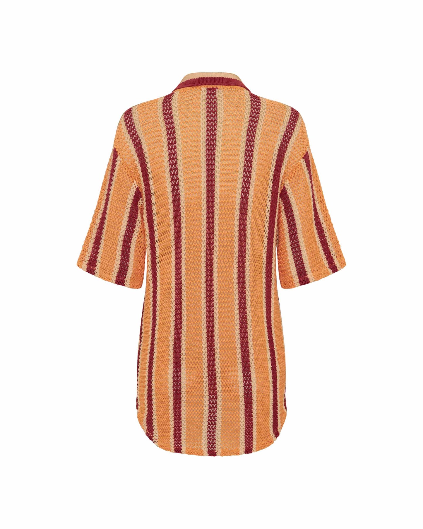 Back view of the Crochet Shirt - Rodeo Stripe.
