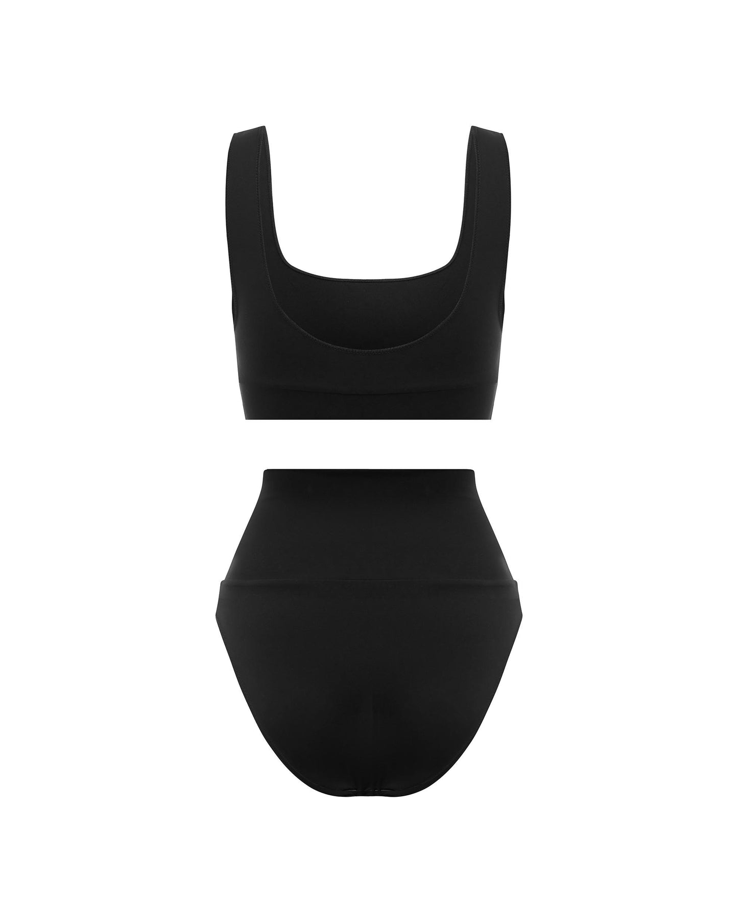 Studio image of the back of the Contour Crop Top - Black.