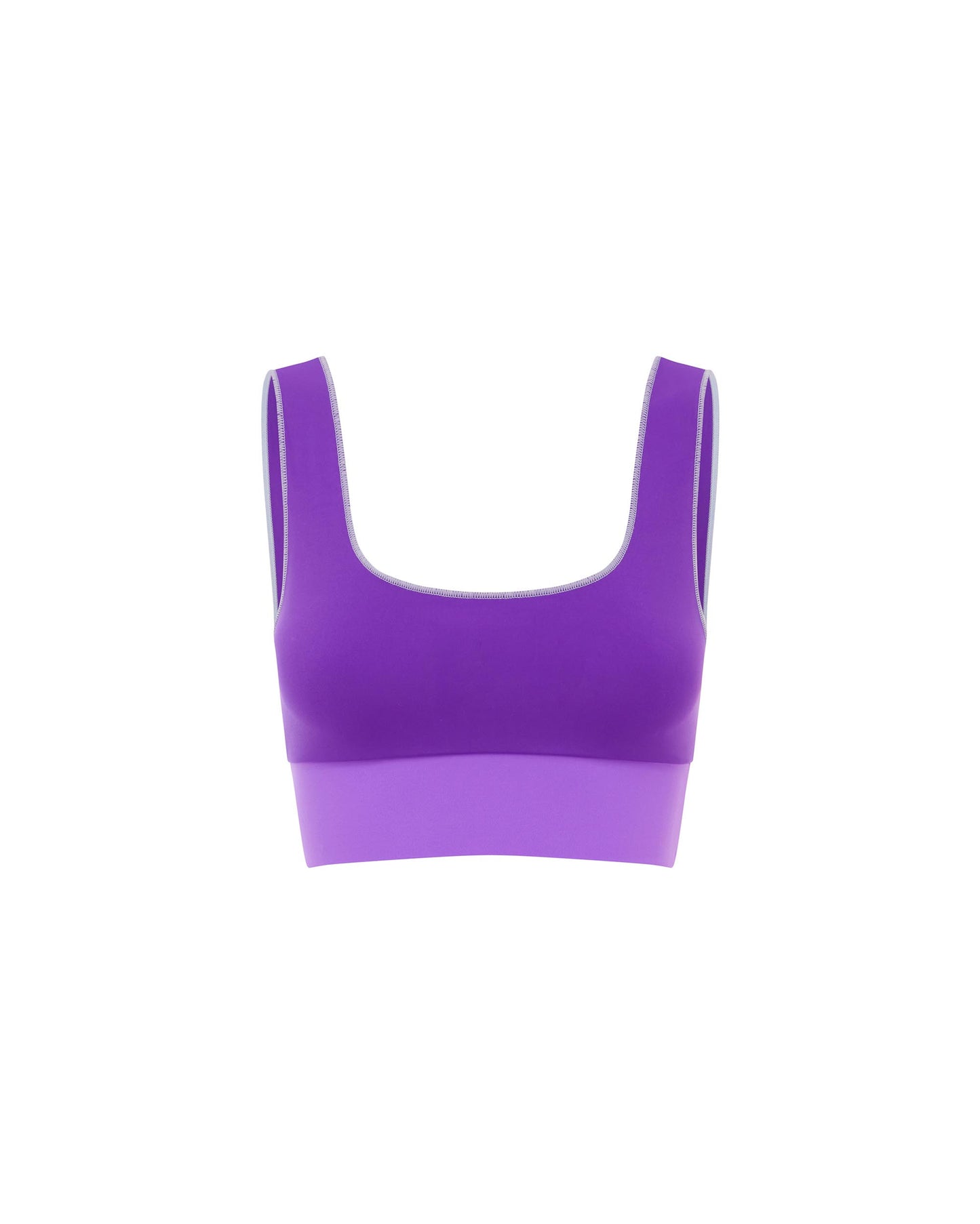 Studio image of the Contour Crop Top in Periwinkle. 