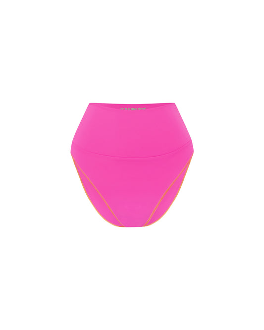 Studio image of the Contour High Waist Pant in Magenta, featuring its high rise waistline and compression fit. 