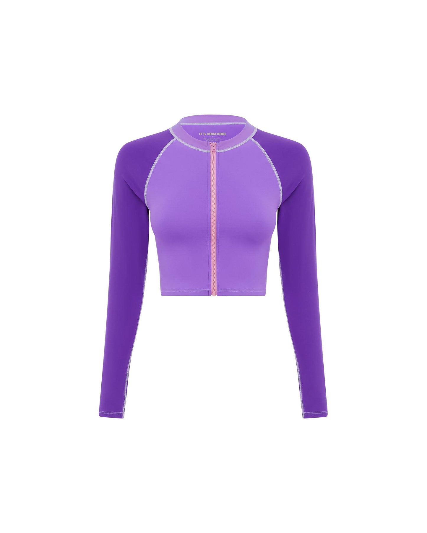 Studio image of the Contour Rashguard in Periwinkle. 