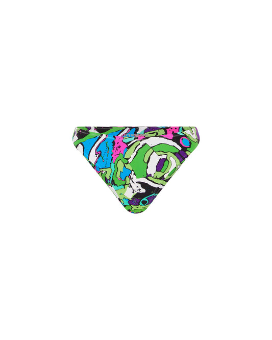 Studio image of the High Curve Pant in Zepplin, highlighting its retro print and high cut. 
