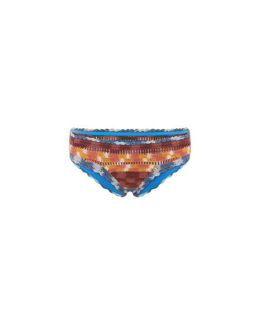 Front view of the Crochet Pant - Azul. 