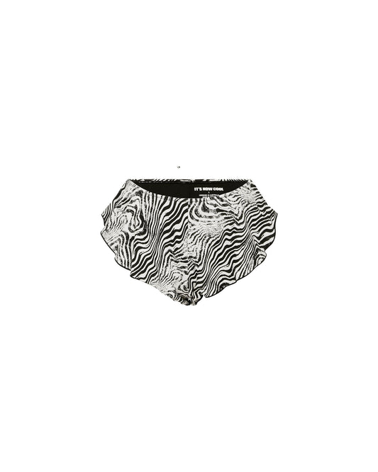 Studio image of the front of the Ruffle Pant - Mozart. 