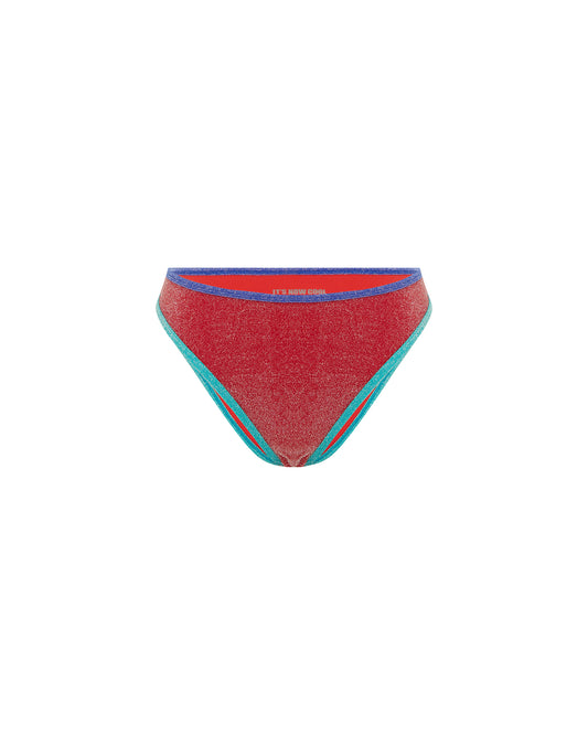 Front view of the High Curve Duo Pant - Cherries. 