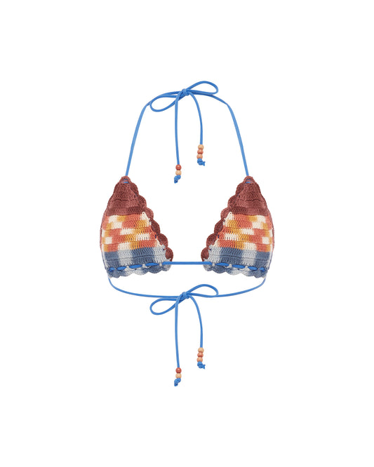 Front view of the Crochet Tri - Azul. 