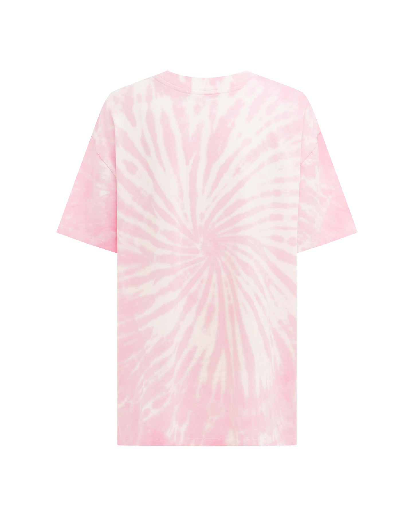 Studio image of the back of the Signature Tee in Dynamite Paradise, showcasing its tie-dye design. 