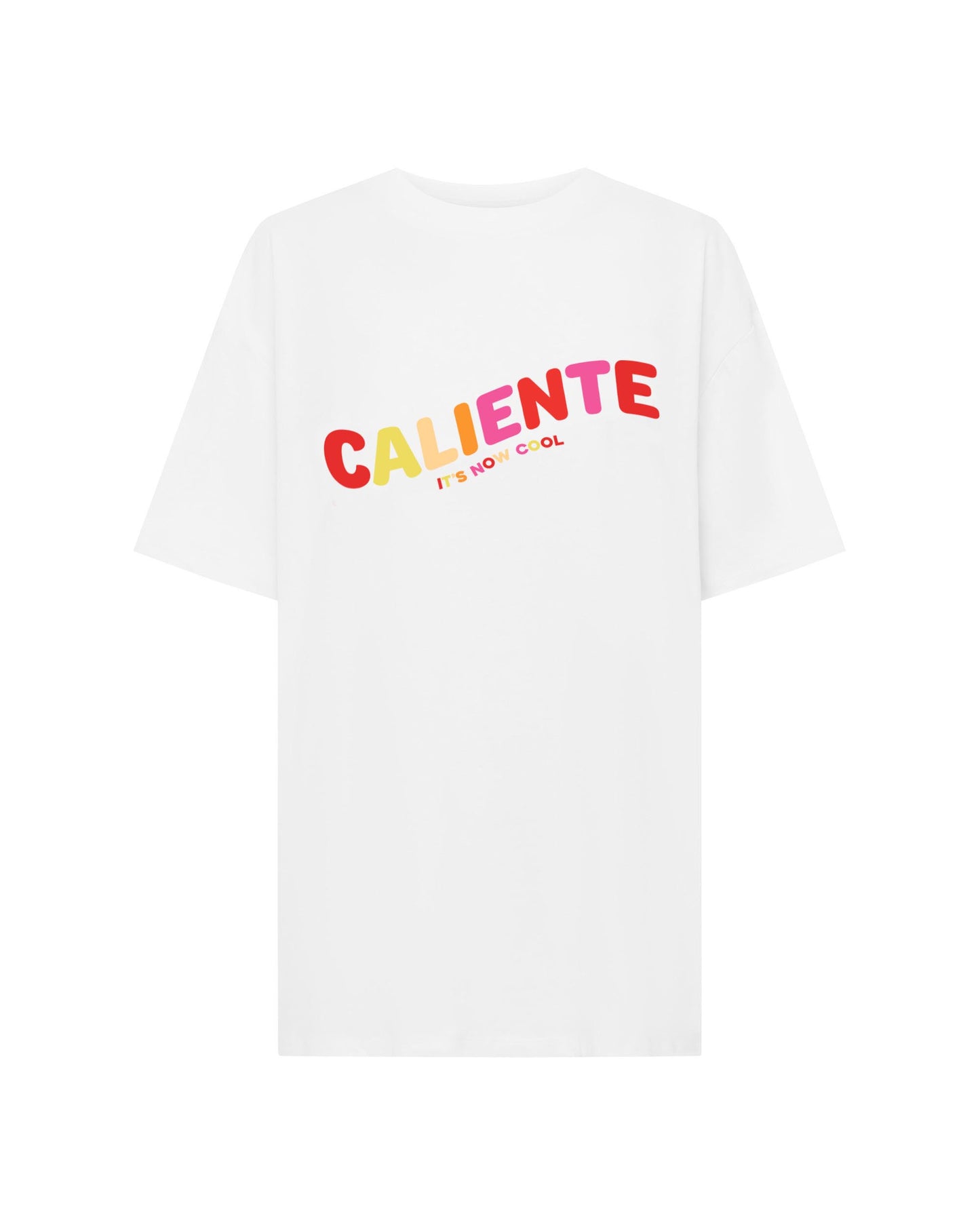 Studio image of the Box Tee in Caliente.