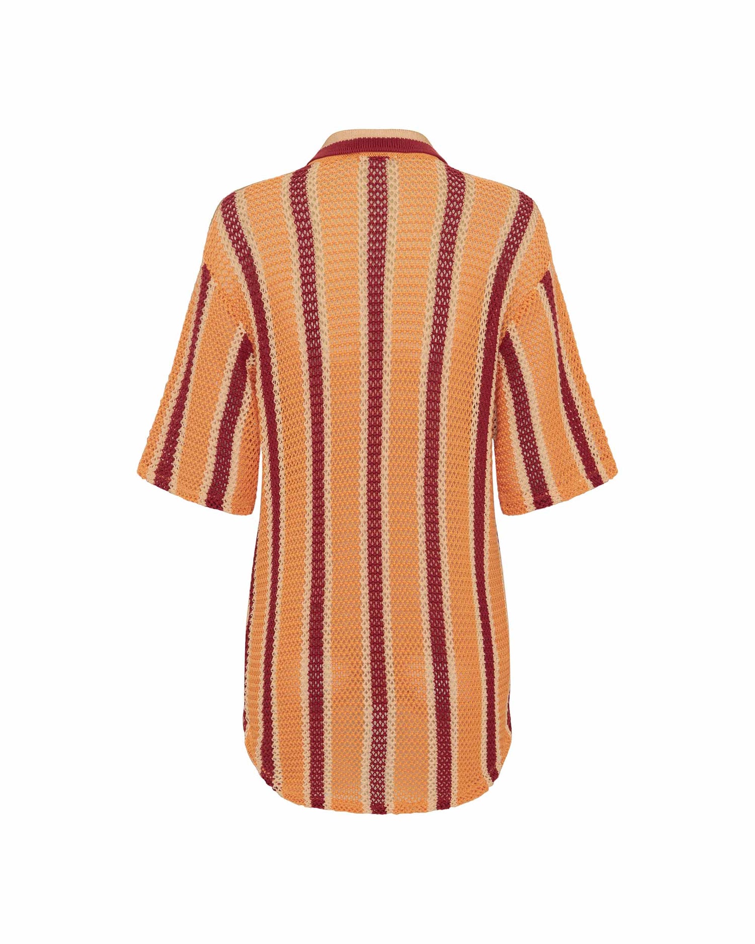 Back view of the Crochet Shirt - Rodeo Stripe. 