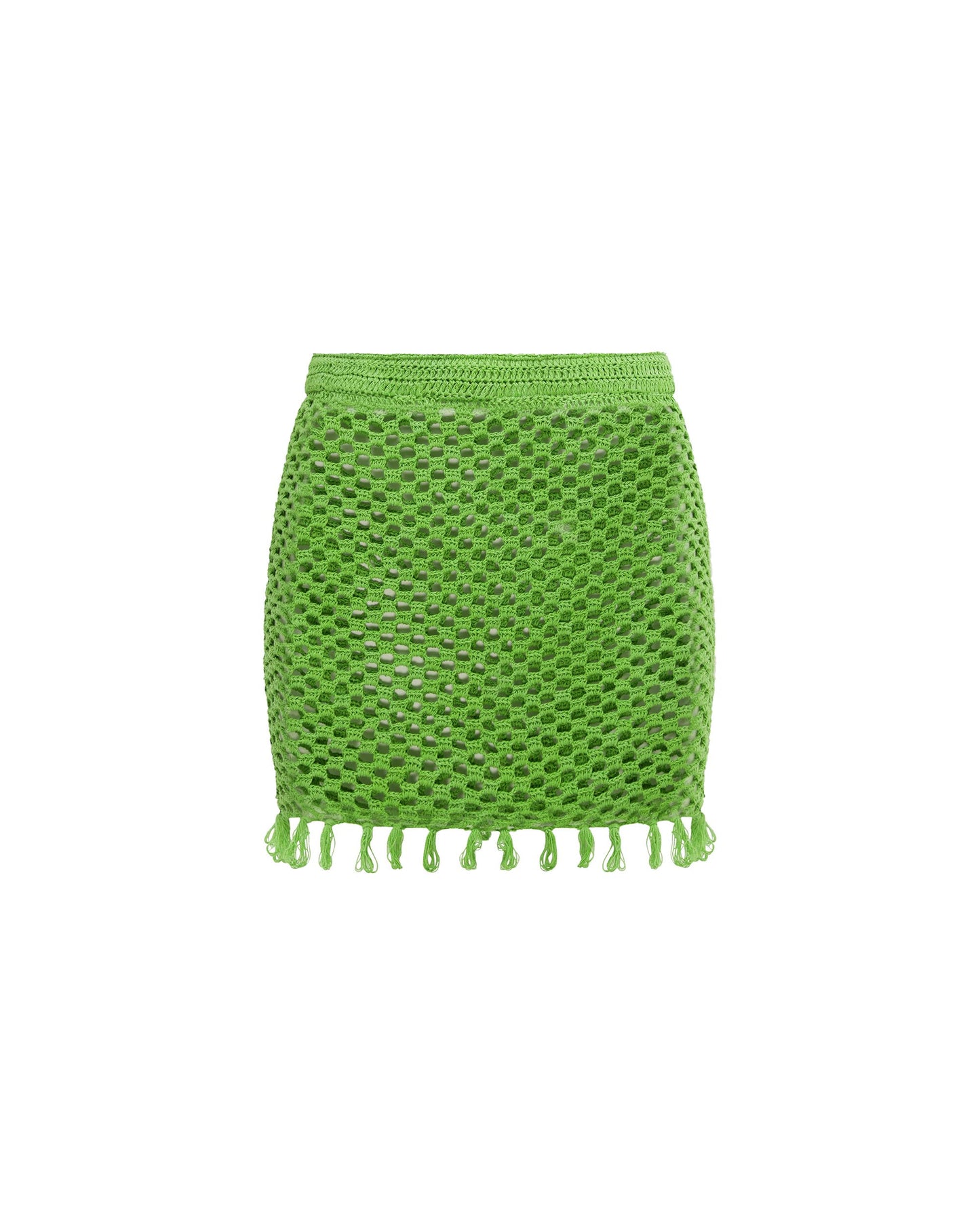 Studio image of the Open Knit Skirt in Sublime, showcasing its intricate knit pattern.