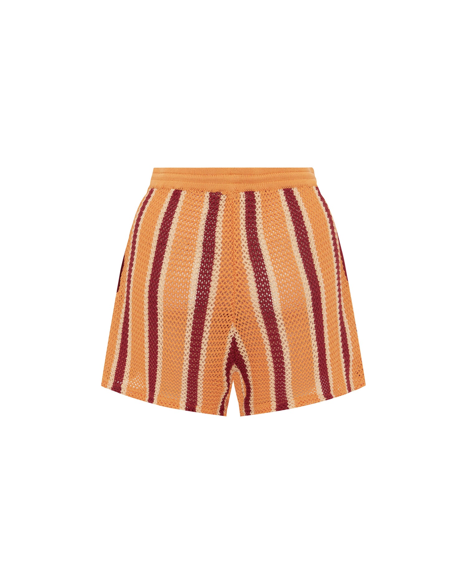 Back view of the Crochet Short - Rodeo Stripe. 