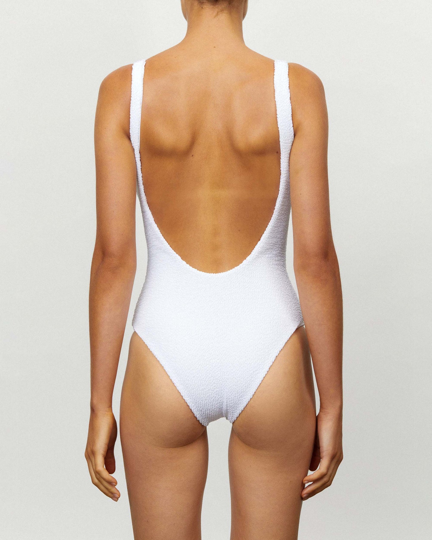 Backless Tie One-Piece Swimsuit & Reviews - White - Sustainable One-Pieces