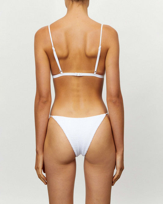 On body back of the String Pant - Crimped White. 