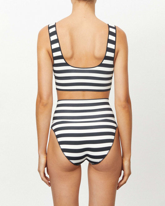 On body back of THE CONTOUR HIGH WAIST PANT - LICORICE