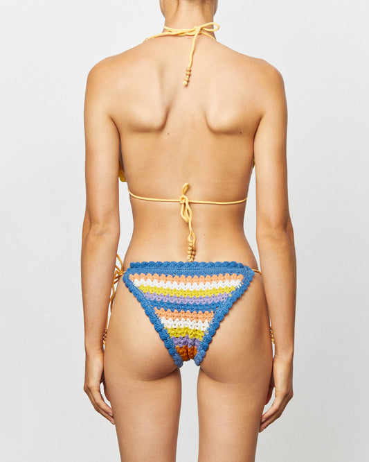On body back of THE CROCHET TIE PANT - AZORES