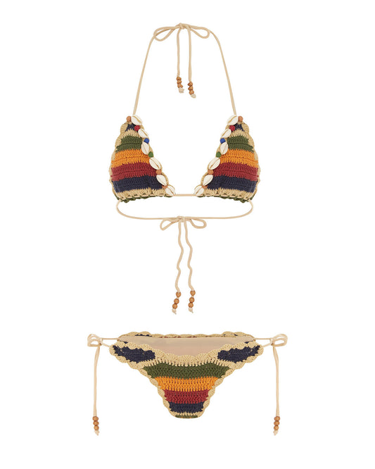 Studio image of the front of the Crochet Tie Pant - Tahoma. 